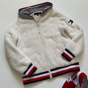 Tommy Hilfiger sherpa teddy zip up hooded jacket